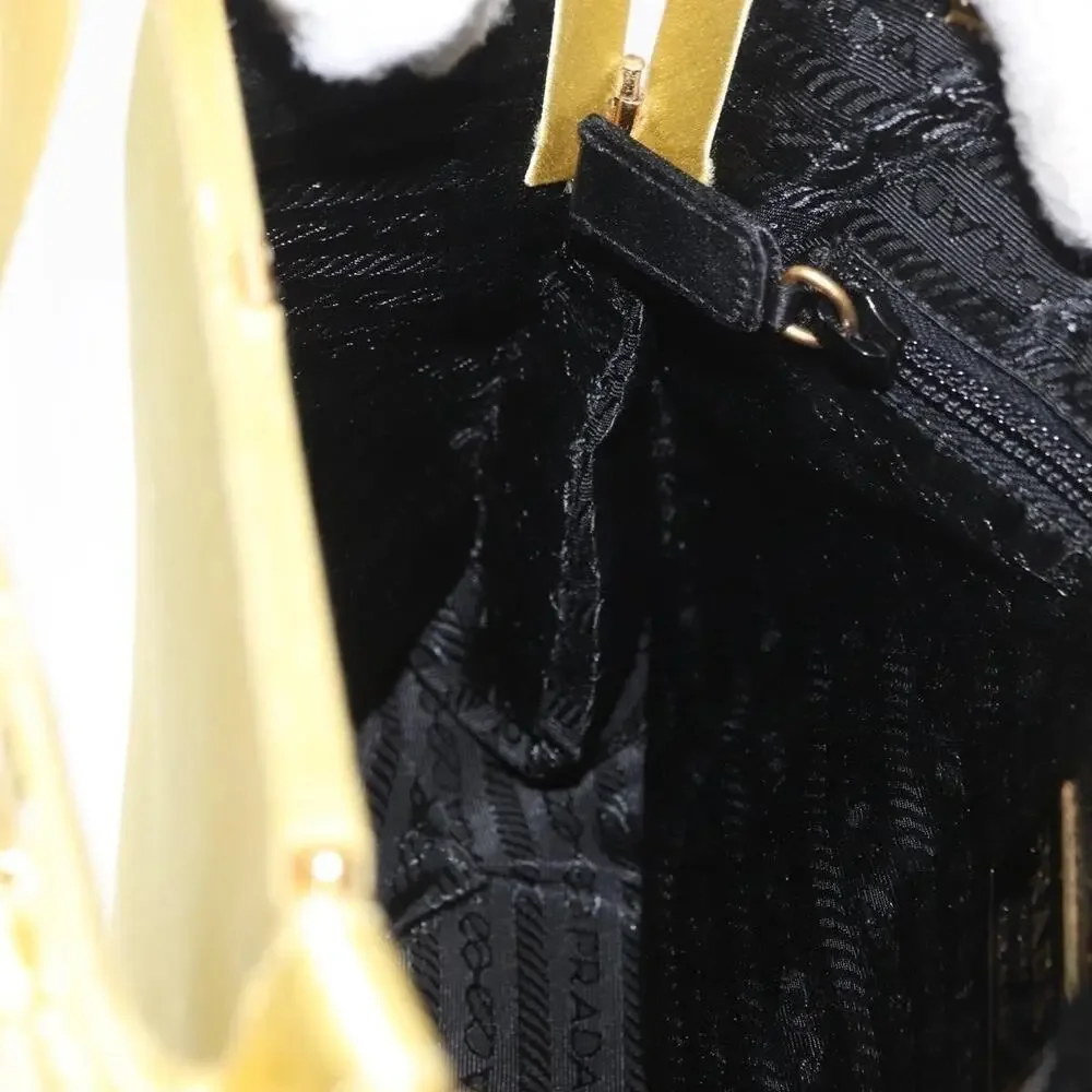 Prada Satin Tote Bag Yellow Gold